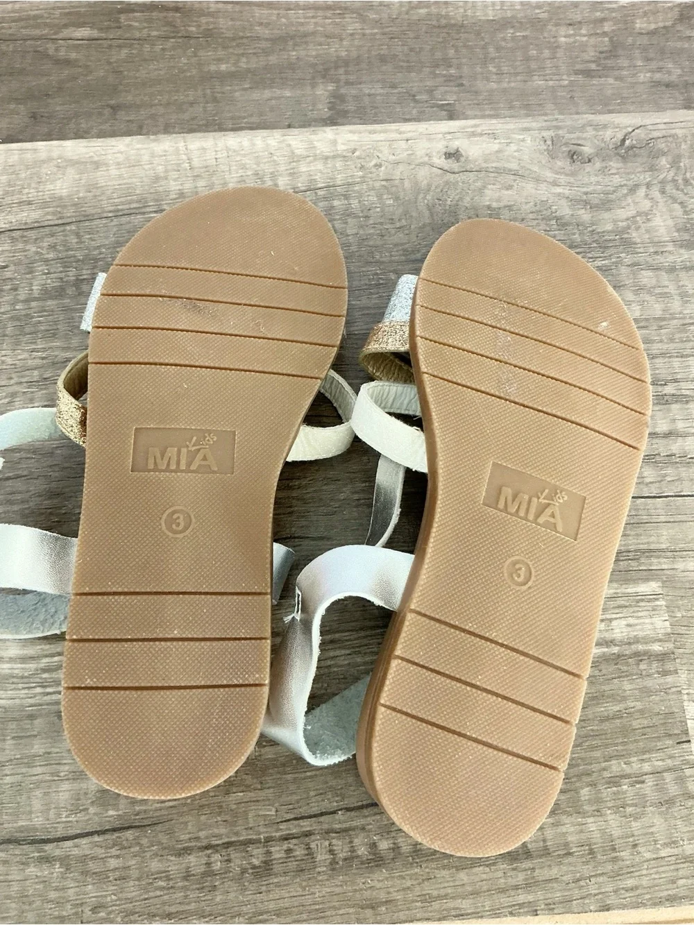 MIA Girls Strappy Gladiator Sandals Velcro Strap Size 3
